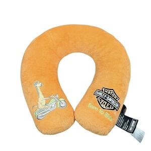 Harley Davidson Kids Neck Pillow Born To Ride‎ Motorcycle Biker Orange Giraffe